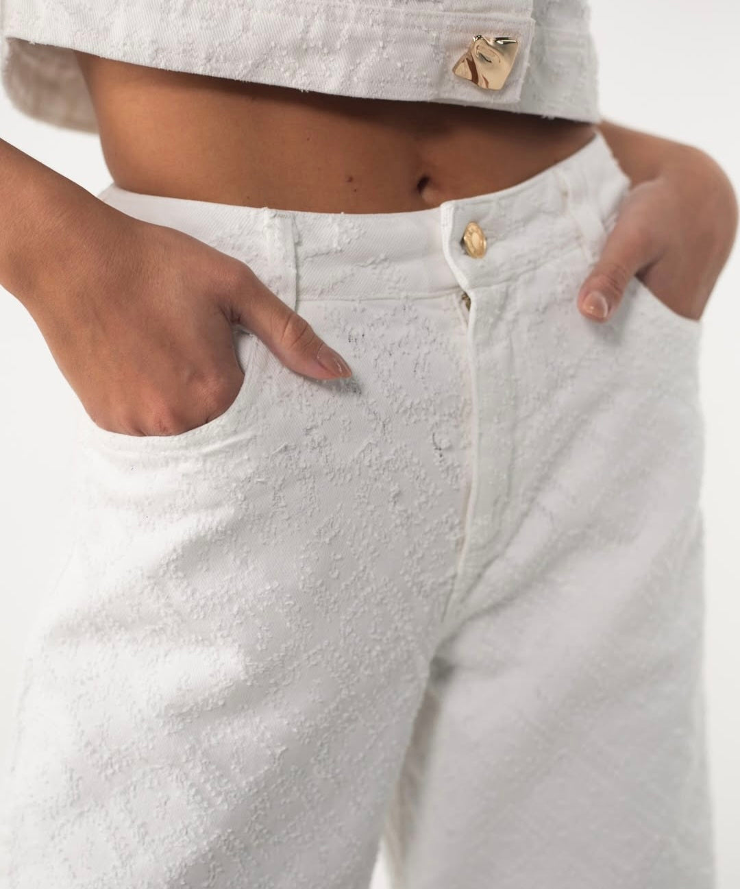 WHITE LASER JEANS