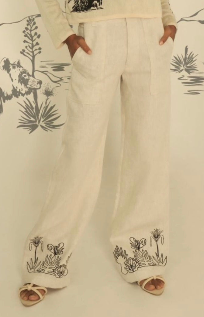 BLACK SEED LINEN PANTS