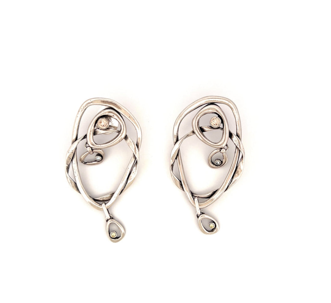 LONG SILVER CEDULA EARRINGS