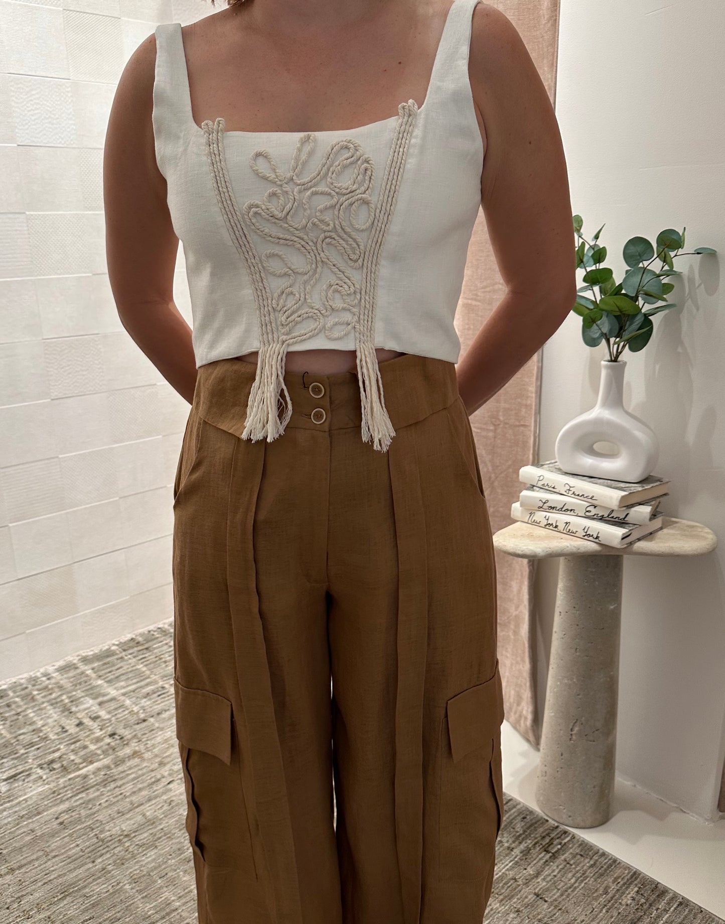 LINEN WHITE TOP Small