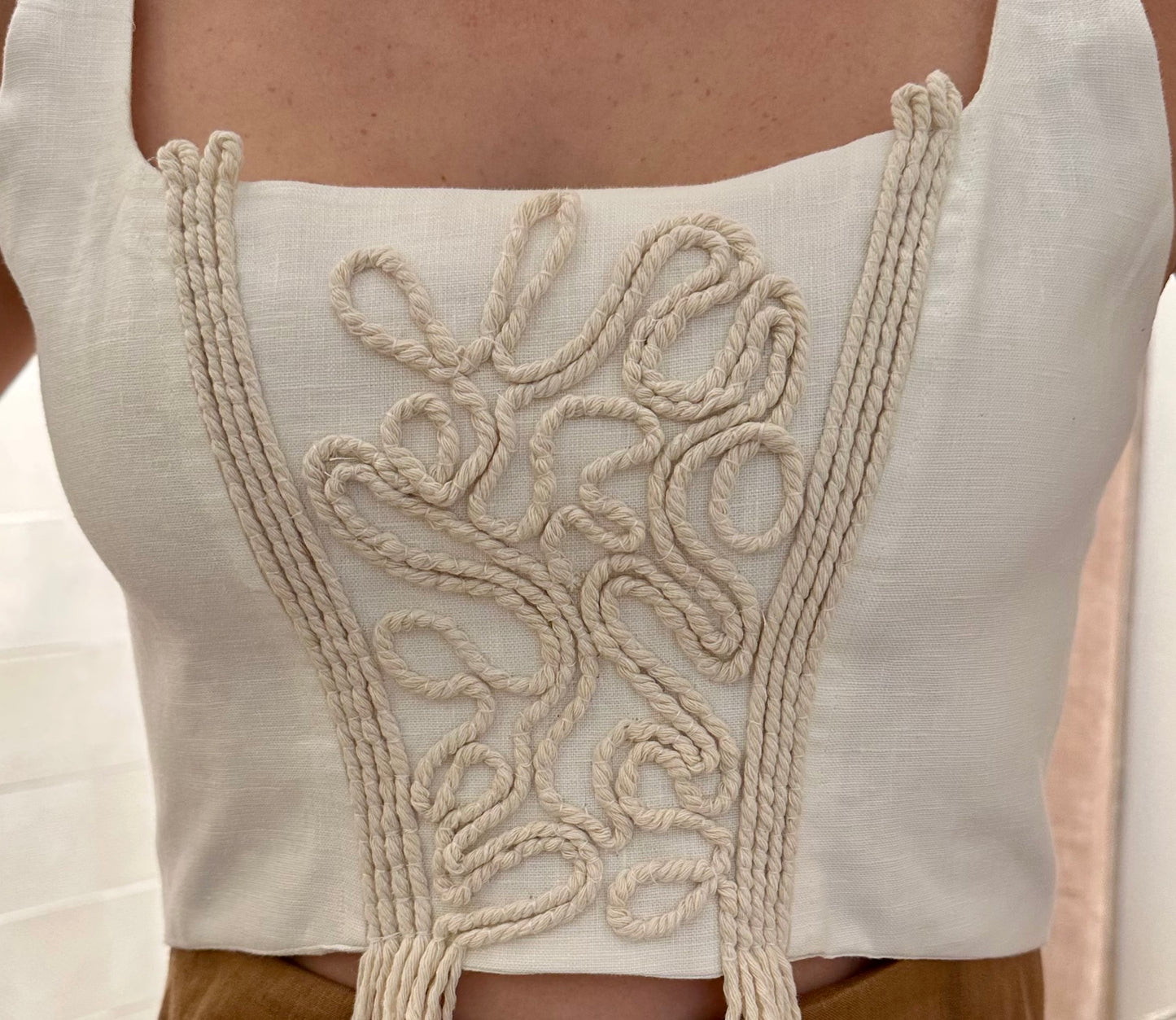 LINEN WHITE TOP Small