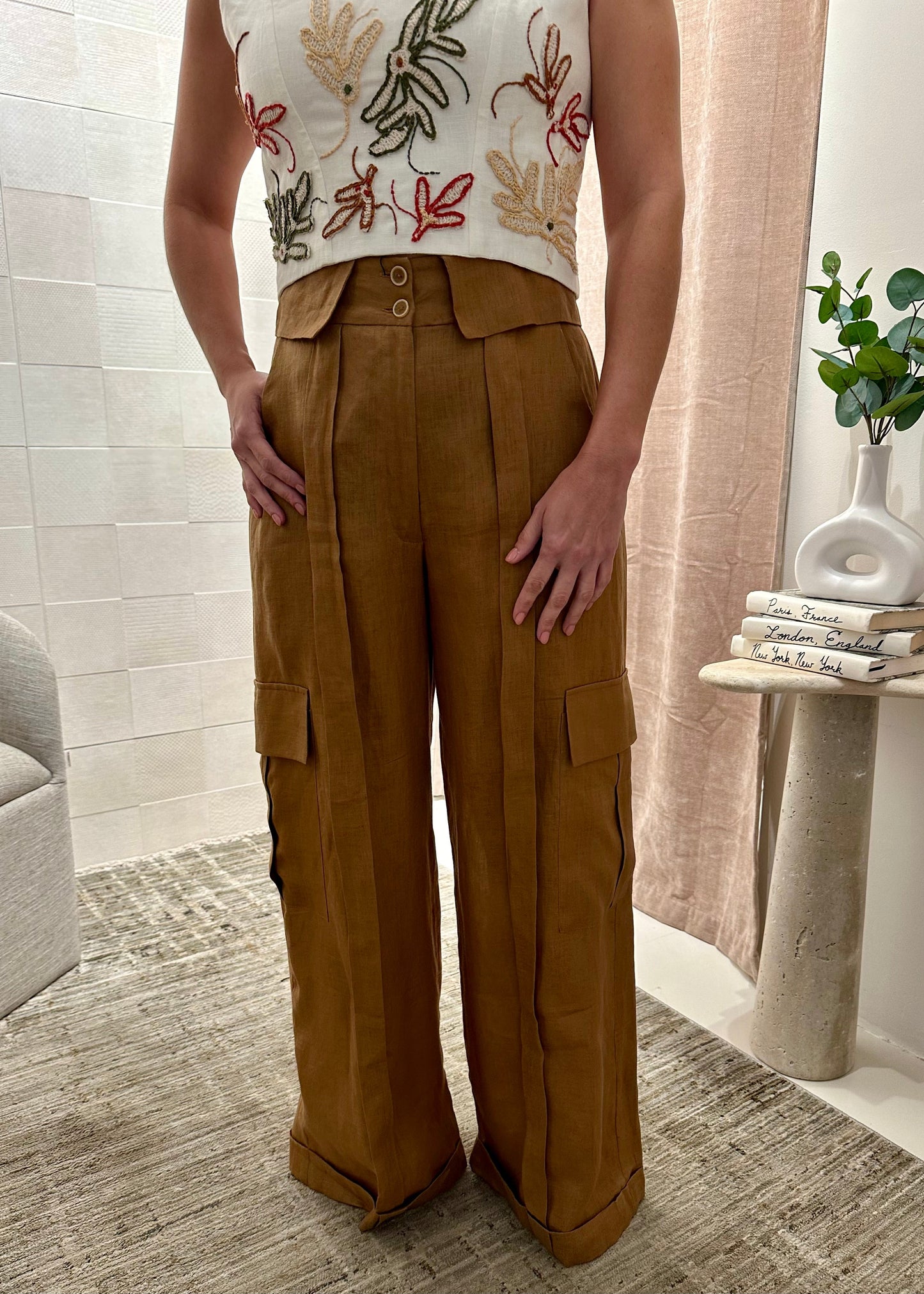 CAFFEE LINEN PANTS