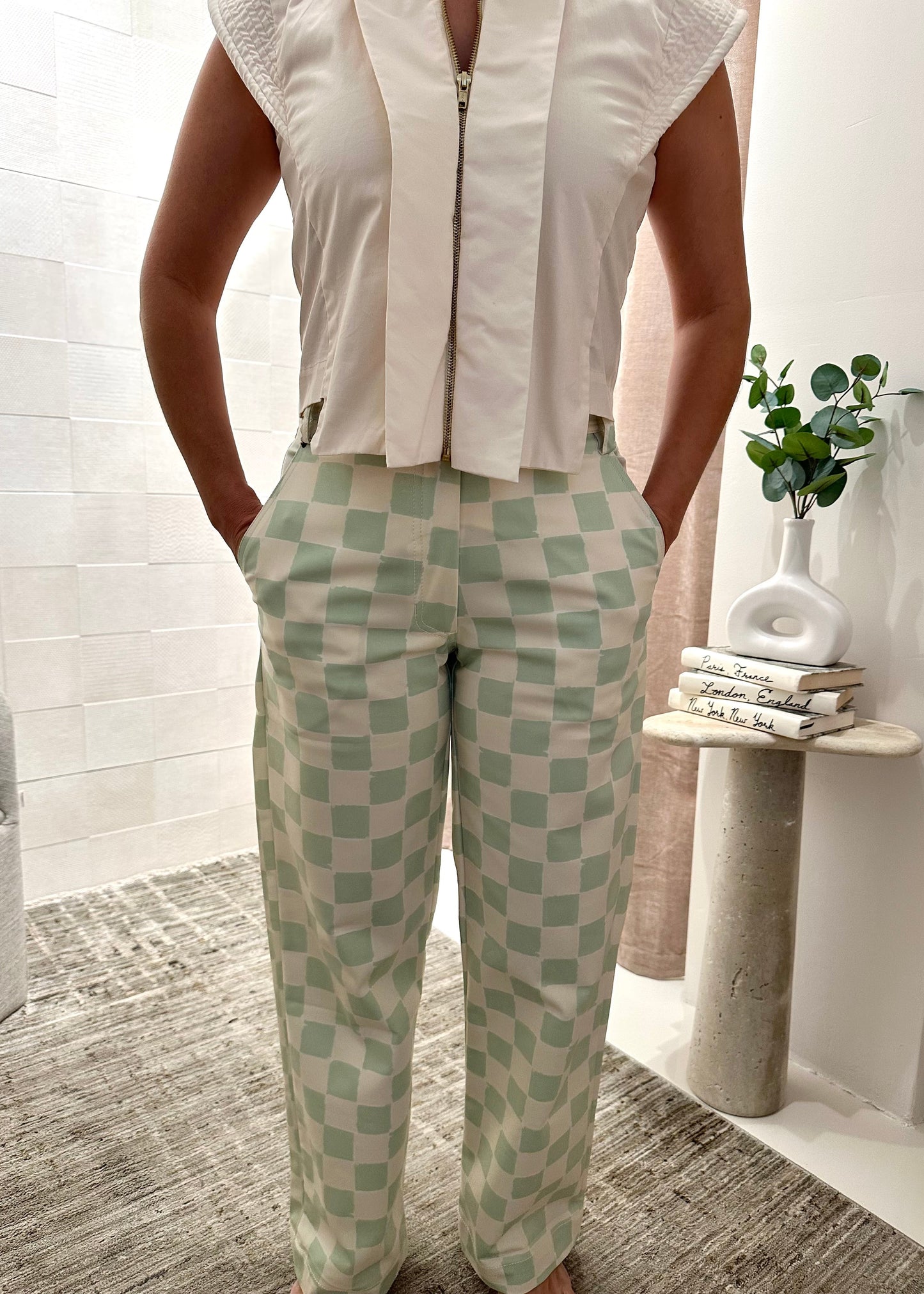 GREEN CANVAS PANTS Small