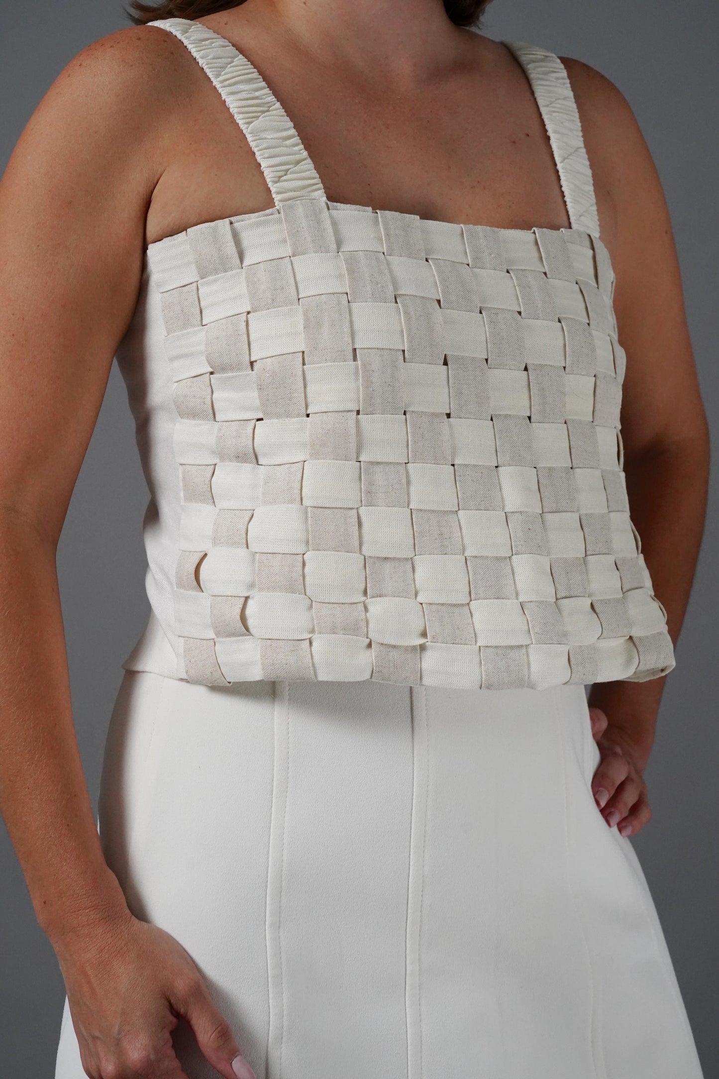 TOP WHITE & CREAM CANVAS