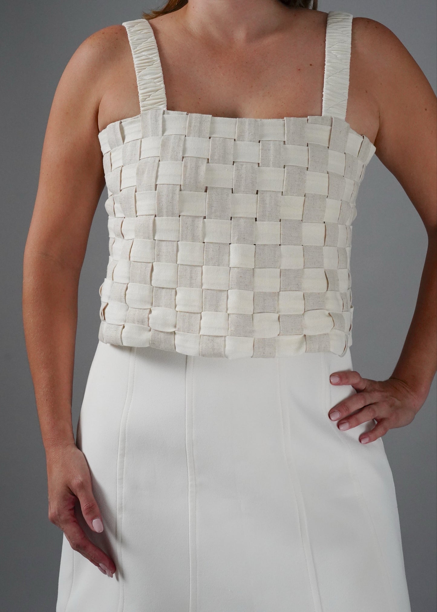 TOP WHITE & CREAM CANVAS
