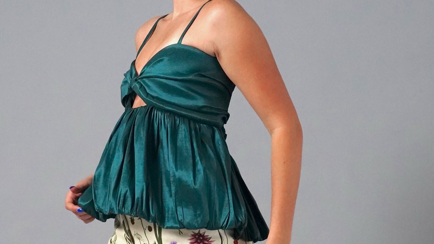 GREEN ESTOPA BLOUSE