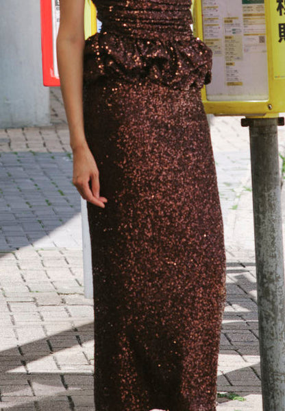 CHOCOLATE SEQUINS SKIRT