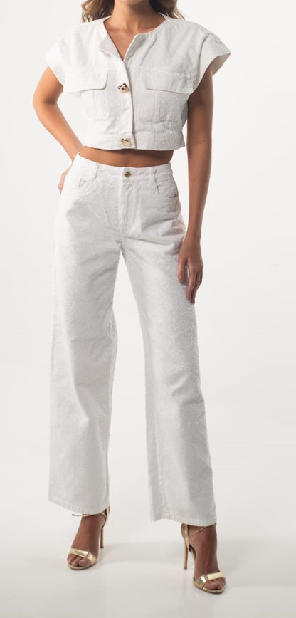 WHITE LASER JEANS