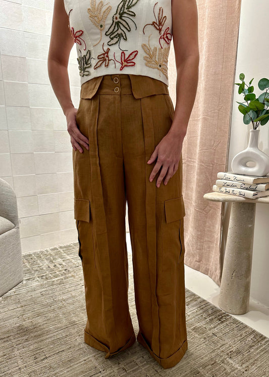 CAFFEE LINEN PANTS