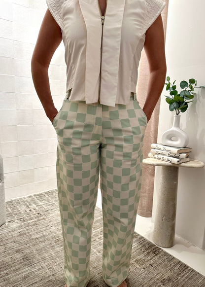 GREEN CANVAS PANTS Small