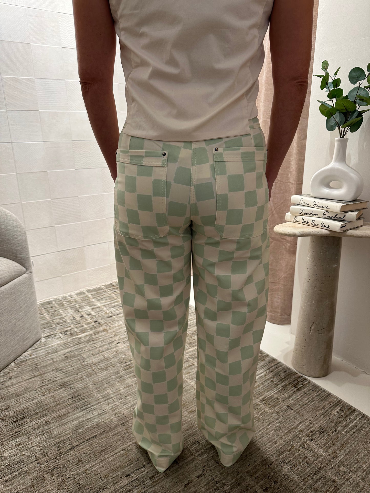 GREEN CANVAS PANTS Small
