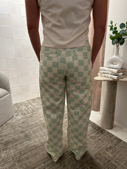 GREEN CANVAS PANTS Small