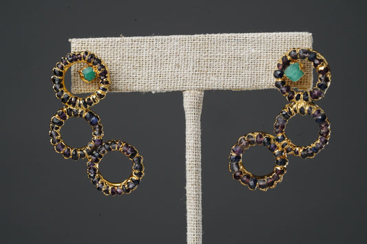 IRIS TRIPLE EARRINGS SAPPHIRE