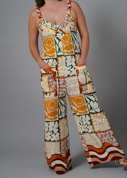 MARGARITA BROWN MULTICOLOR JUMPSUIT Small