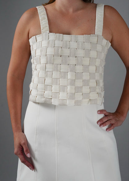 TOP WHITE & CREAM CANVAS