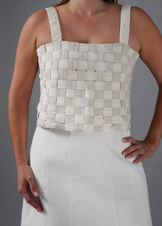 TOP WHITE & CREAM CANVAS