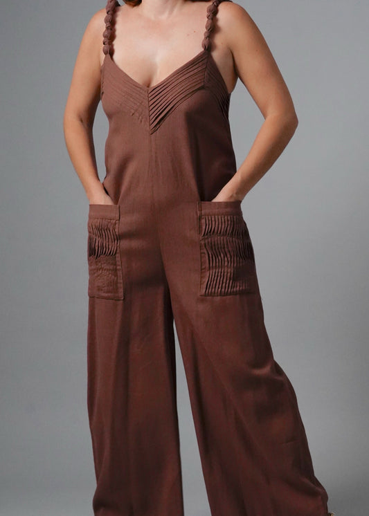 MARGARITA BROWN JUMPSUIT Small