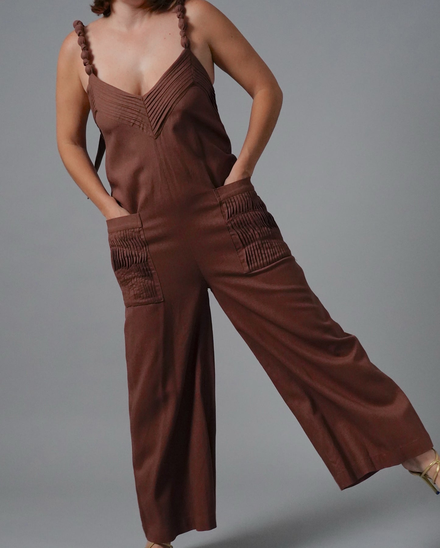 MARGARITA BROWN JUMPSUIT Small