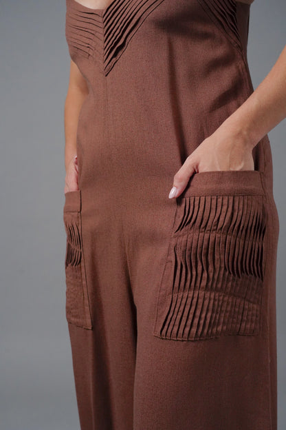 MARGARITA BROWN JUMPSUIT Small