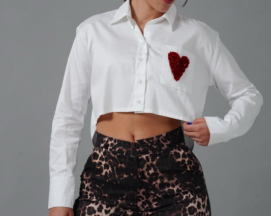 HEART HANDMADE CROP TOP