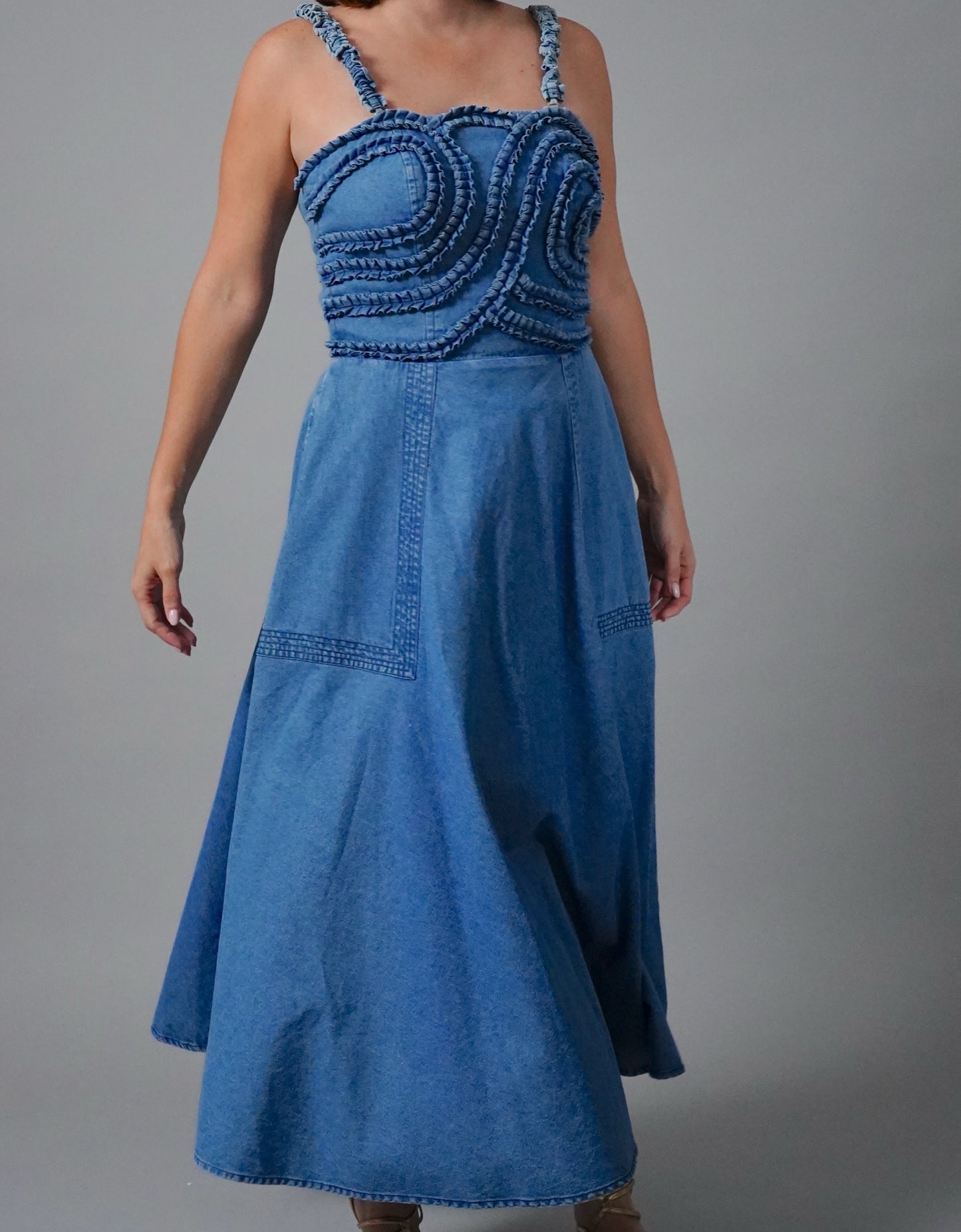 RUCHES JEAN DRESS-Medium