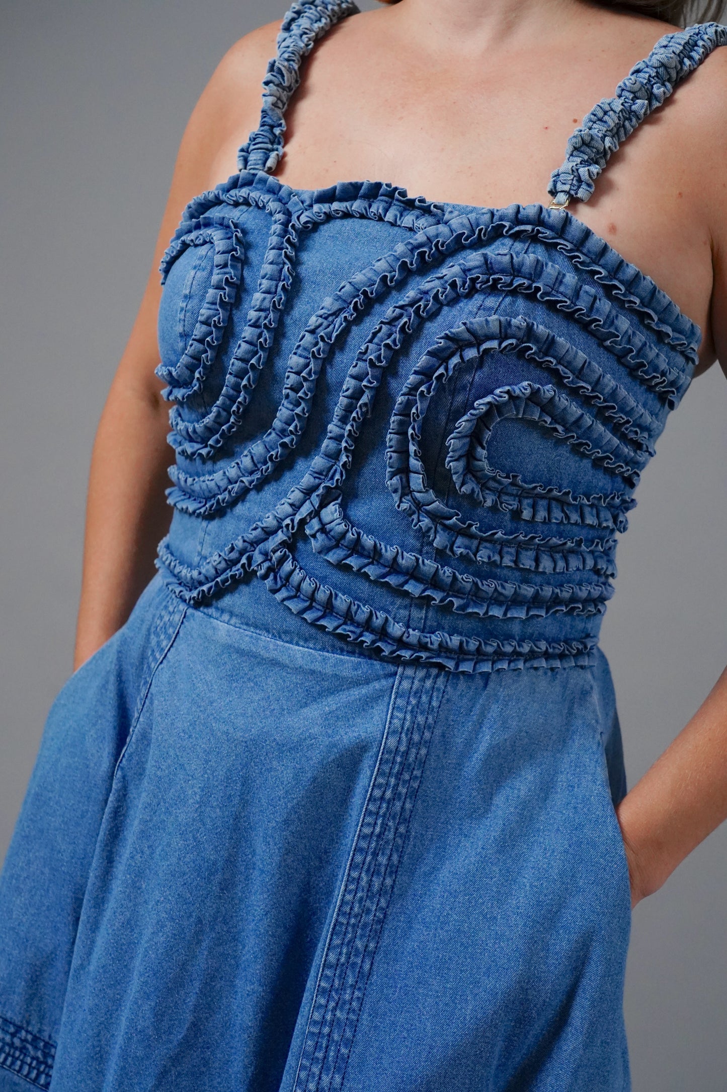 RUCHES JEAN DRESS-Medium