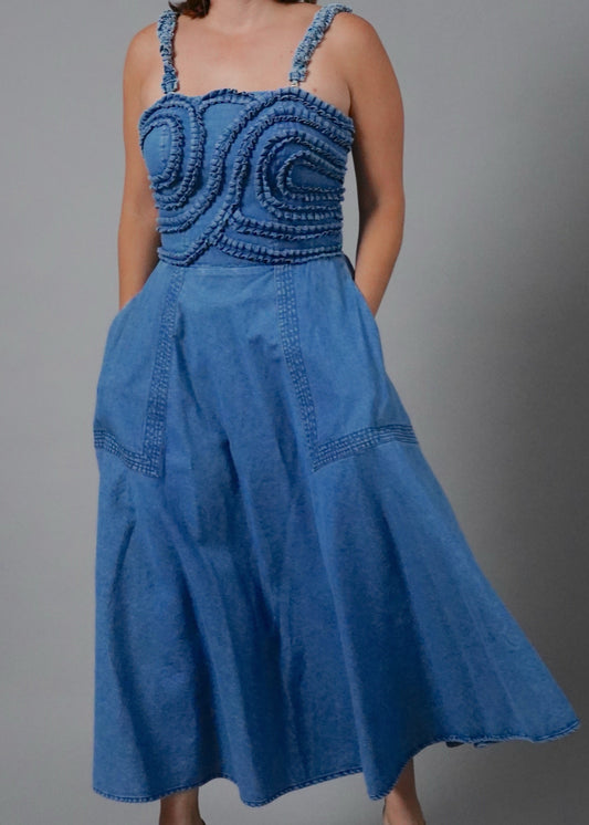 RUCHES JEAN DRESS-Medium