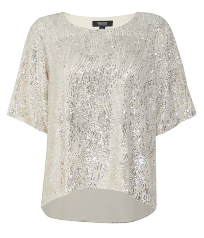 SILVER SEQUINS Skirt Large