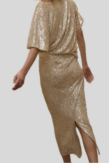 SILVER SEQUINS Skirt Large
