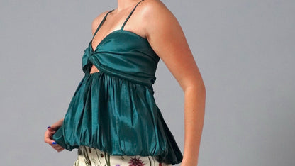 GREEN ESTOPA BLOUSE