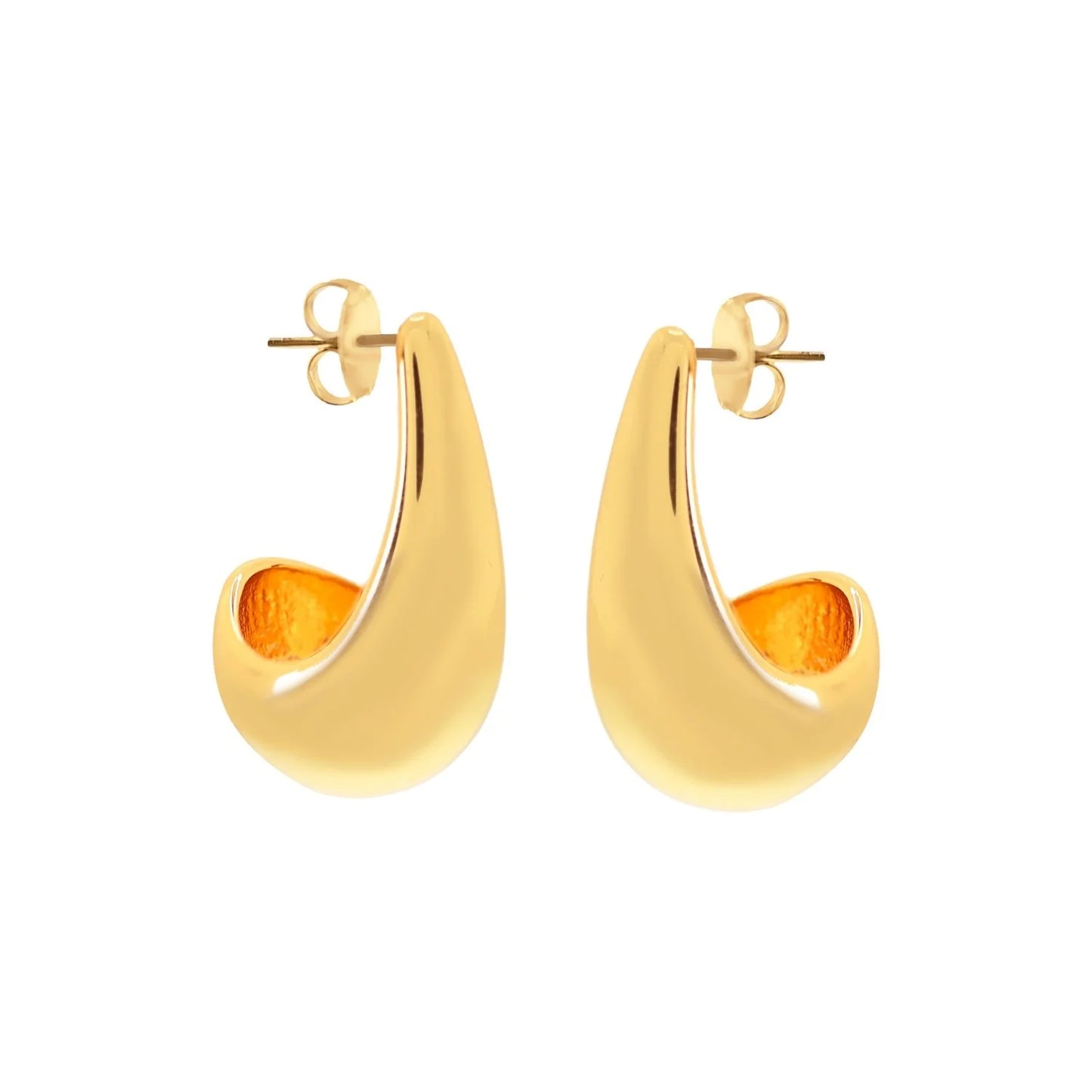 PENSIVE GOLD MEDIUM EARRINGS